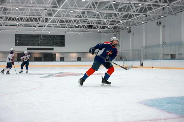 fast ice hockey player